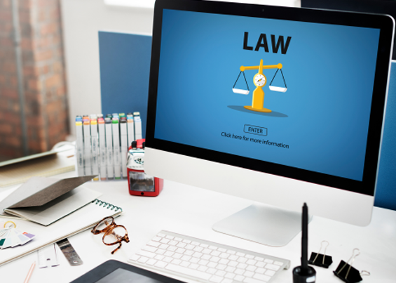 A computer showing Law and legal instruments