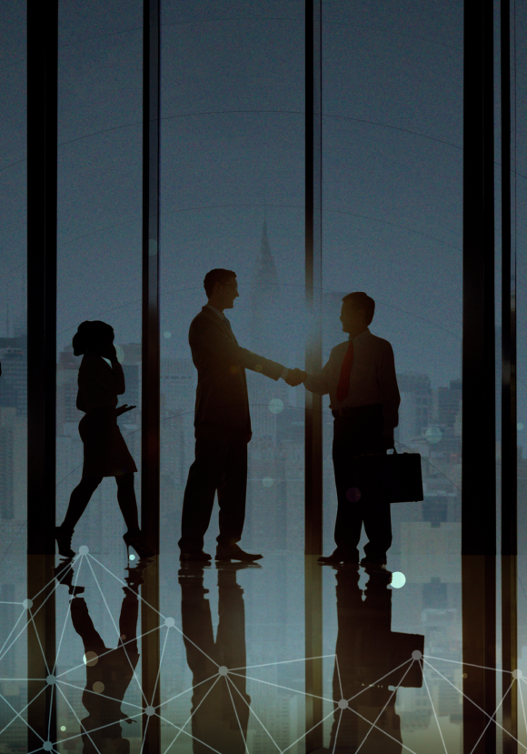 Business people casual meeting