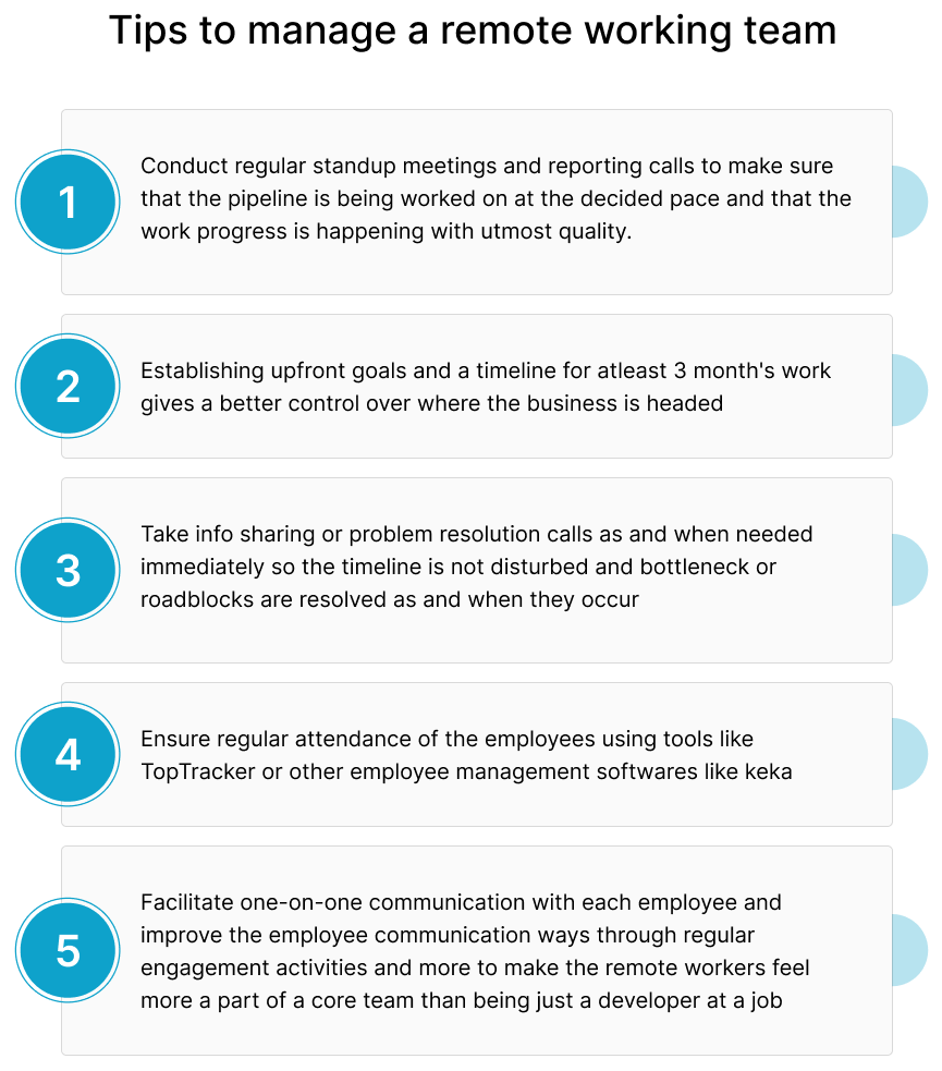 Tips to manage a remote working team